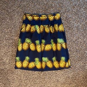 Navy Pineapple J. Crew Skirt